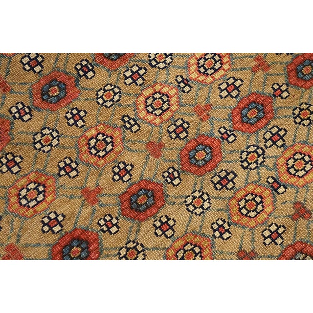 1890s Yellow Canary Geometric Tribal Antique Persian Serab Rug 3'4" X 8'0" Handknotted Wool Carpet For Sale - Image 4 of 6