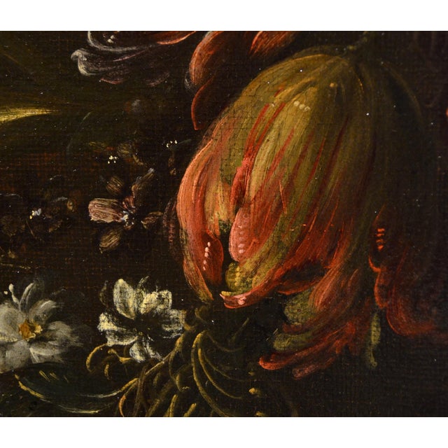 Pieter Casteels III, Floral Still Life, 1700, Oil on Canvas, Framed For Sale - Image 9 of 18