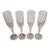 1990s Hoya Champagne Flutes Peony Pattern Set of Four For Sale