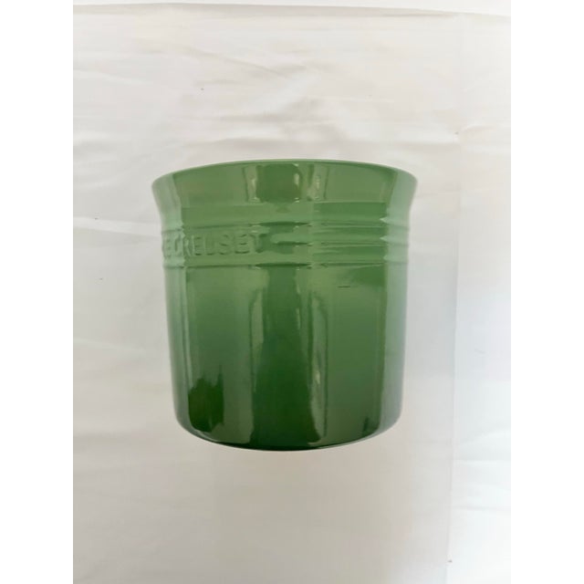 Vintage Le Creuset Stoneware Cachepot – Green For Sale In Naples, FL - Image 6 of 8