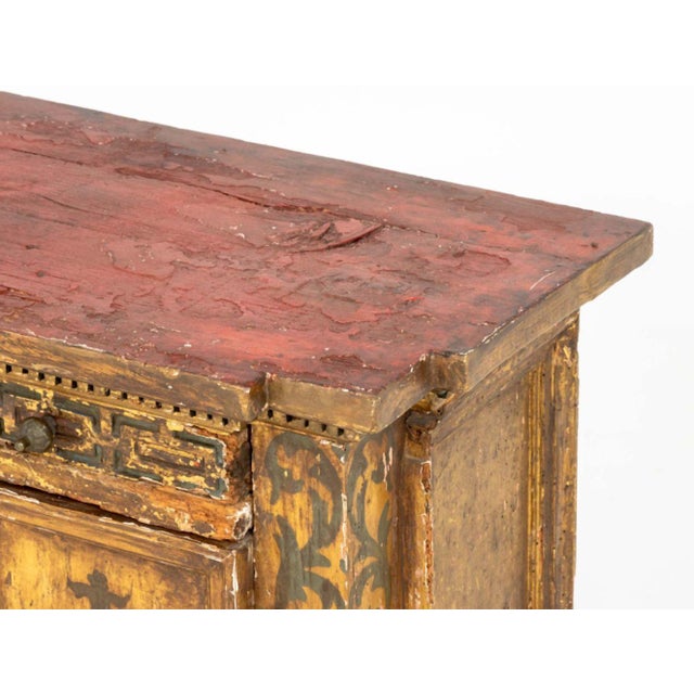 Wood Continental Paint-Decorated Small Cabinet For Sale - Image 7 of 10