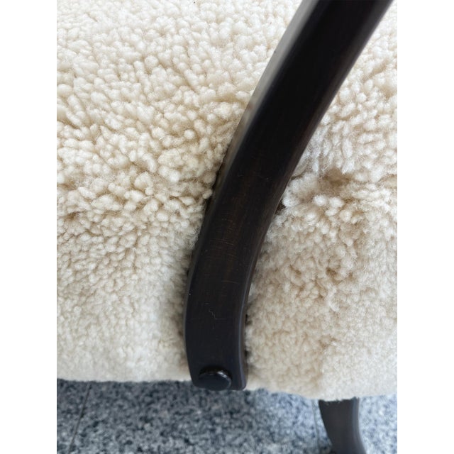 1940s Alfred Christensen Armchairs in White Shearling - A Pair For Sale - Image 11 of 16