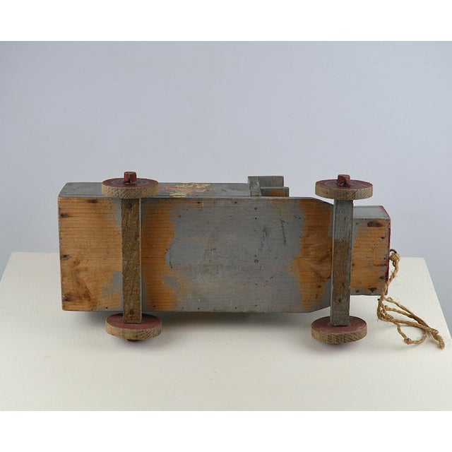 French Folk Art Handmade Wooden Toy Car, Late 1930s For Sale - Image 12 of 14