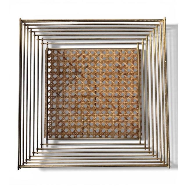 Christian Dior Style Lucite and Vienna Straw Basket For Sale - Image 6 of 18