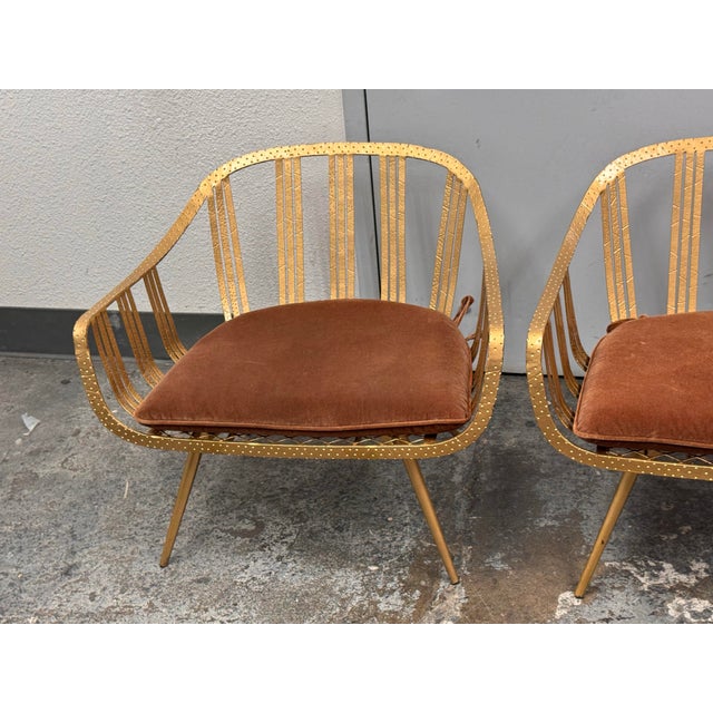 Cb2 Gala Gold Lounge Chairs, Pair. For Sale - Image 10 of 12