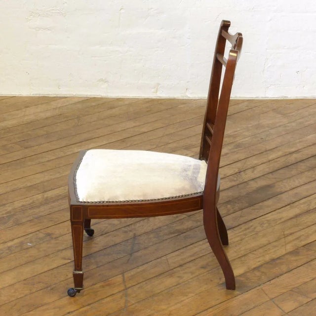 Low Antique Edwardian Mahogany Chair For Sale - Image 4 of 10