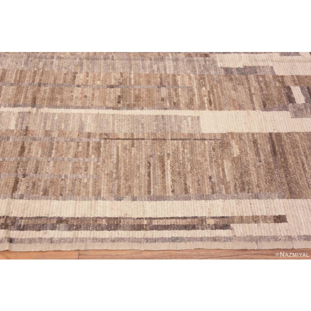 Textile Nazmiyal Collection Earthy Neutral Color Tribal Geometric Design Modern Area Rug For Sale - Image 7 of 7