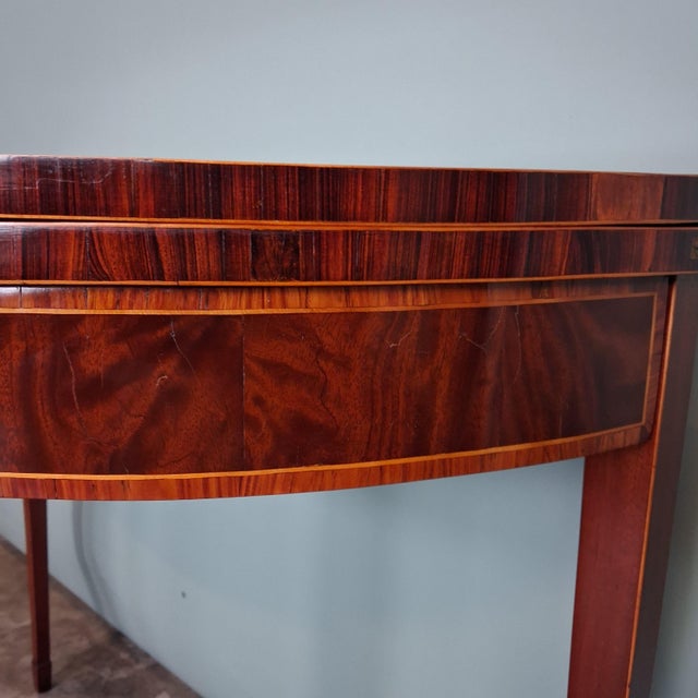 English Regency Folding Game Table in Mahogany with Leather Top, 1820 For Sale - Image 6 of 18