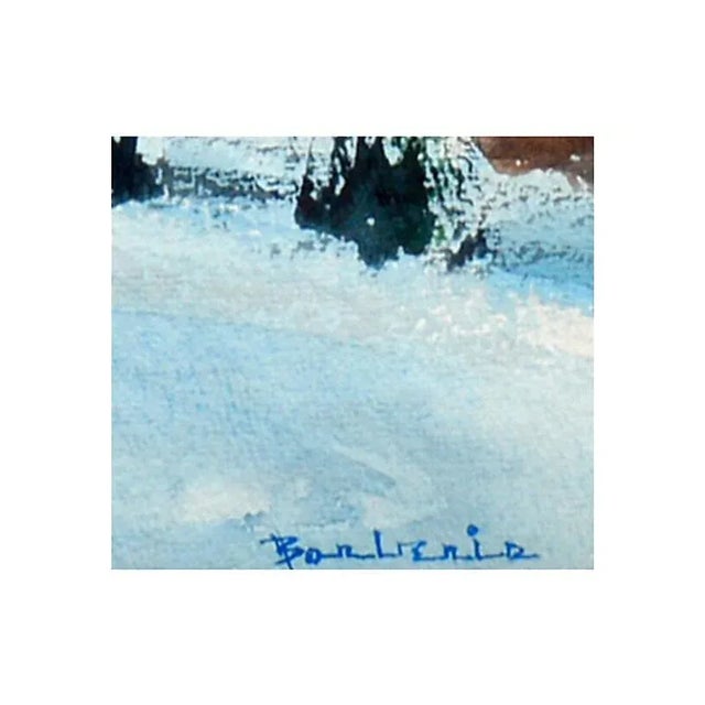 American 1970s "Yosemite Winter" Landscape Watercolor Painting, Framed For Sale - Image 3 of 5