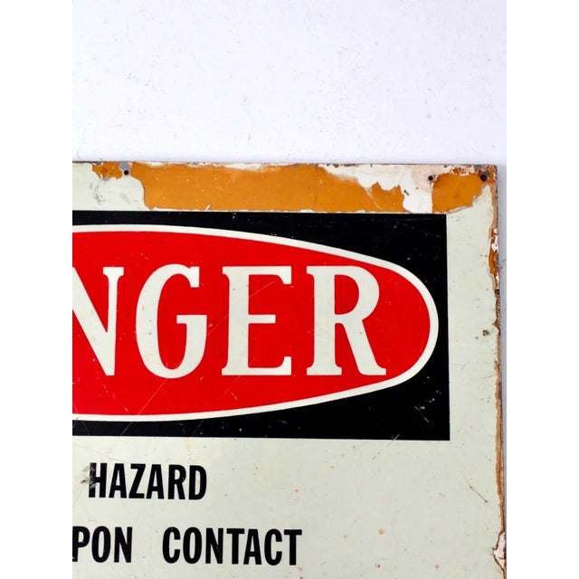 Vintage Metal Danger Sign For Sale - Image 6 of 9
