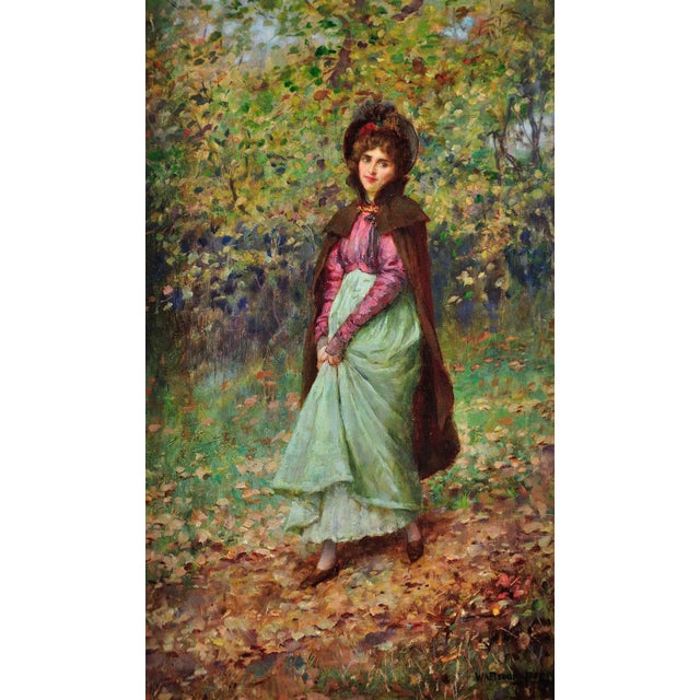 William Arthur Breakspeare. English ( b.1855 - d.1914 ). A Rendezvous In The Park In Autumn. Oil On Panel. Signed Lower...