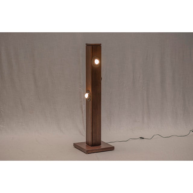 Dutch Oak and Chrome Floor Lamp, 1960s For Sale - Image 6 of 14