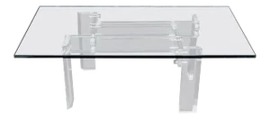 Rectangular Glass top Lucite Base Coffee Table