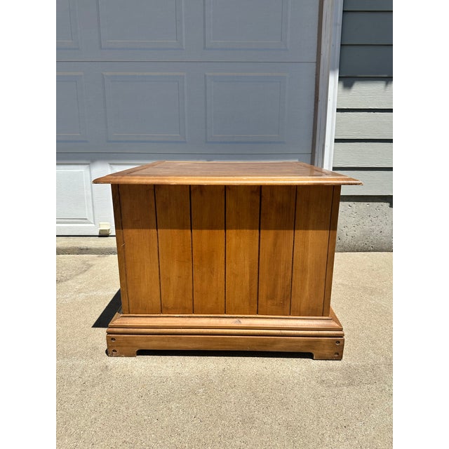 1970s Riverside Furniture 5128-B Solid Wood Pecan Cabinet / End Table – Original Finish, Made in Usa, Can Be Sold Alone or as a Set. For Sale - Image 9 of 11