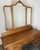 Metal Vintage French Louis Style Oak Dressing Table with Mirror For Sale - Image 7 of 14