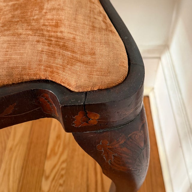 19th Century Dutch Marquetry Inlaid Side Chairs, a Pair For Sale - Image 12 of 18