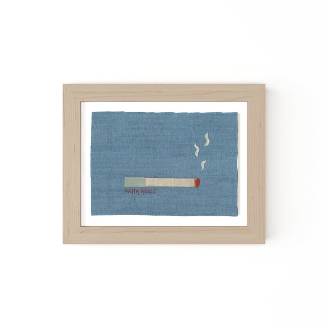 Willa Heart Lorraine The Seafoam Cigarette by Willa Heart in Natural Frame, Mini Art Print For Sale - Image 4 of 4