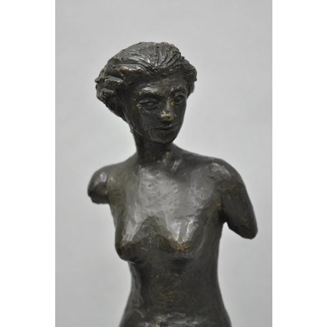 Metal Vintage Mid Century Modern Bronze Nude Woman Sculpture Figure Signed "A Risi" For Sale - Image 7 of 18