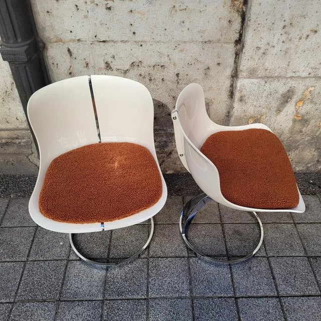 Space Age Style Goldfinger Chairs in Fiberglass and Chrome Steel after Michel Cadestin, France, 1990s, Set of 4 For Sale - Image 13 of 18