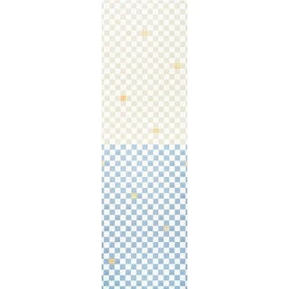 SAMPLE - Schumacher X Backdrop Gambit Panel Wallpaper In Sand & Soft Blue For Sale