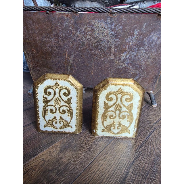 Wood Vintage Florentine Bookends For Sale - Image 7 of 12