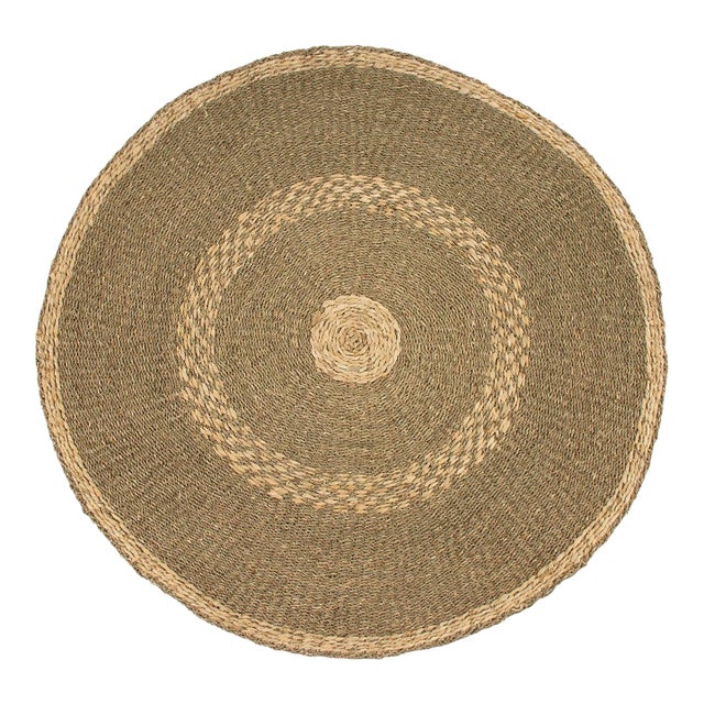 Pollard Round Striped Area Rug in Brown For Sale