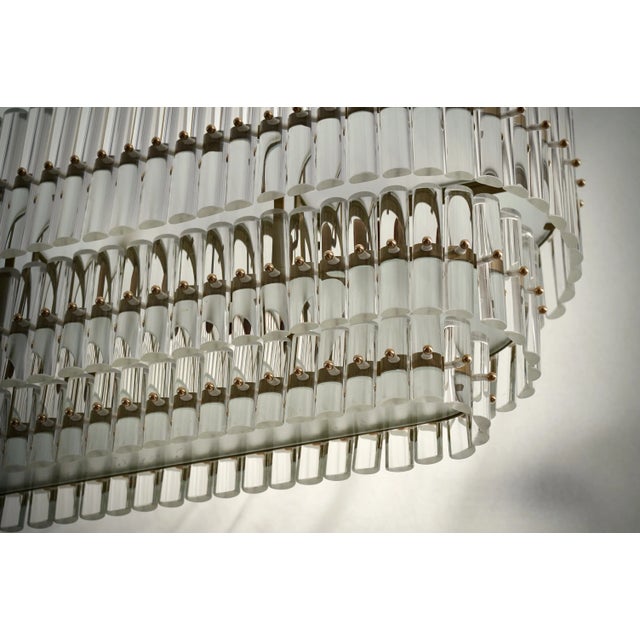 Mid-Century Italian Murano Art Glass and Brass Chandelier and Pendant For Sale - Image 4 of 10