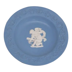 Wedgwood Jasperware Blue Cupid Cherub Cameo Trinket Ring Vanity Dish