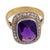 Mid-Century Modern 1940s Retro Amethyst Diamond 18k Two Tone Halo Ring, Size 8 For Sale - Image 3 of 6