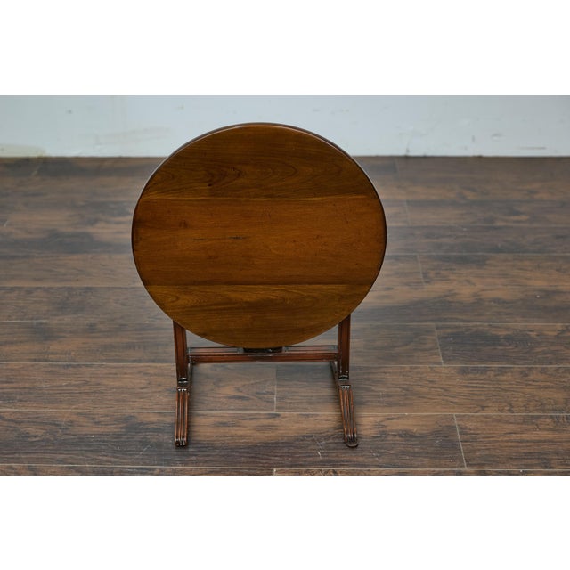 Antique Louis-Philippe French Walnut Tilt-Top Wine Tasting Table with Carved Paw Feet For Sale - Image 9 of 12