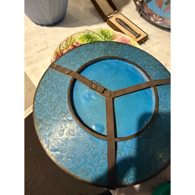 Vintage Blue Partitioned Plate For Sale - Image 3 of 4