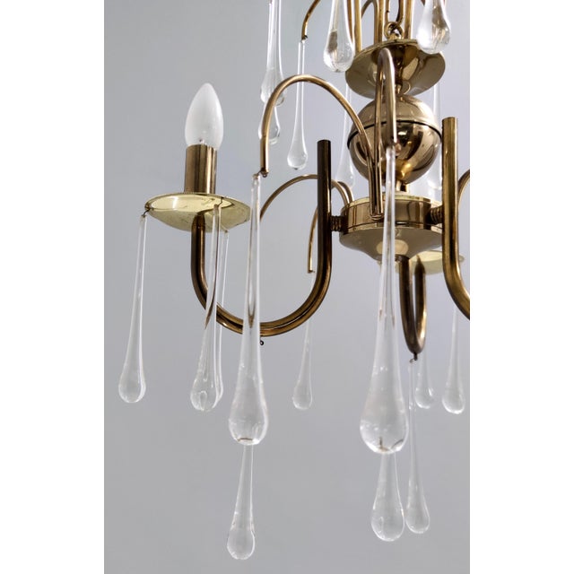 Vintage Italian Murano Glass Teardrop Chandelier from Venini, 1970s For Sale - Image 15 of 17