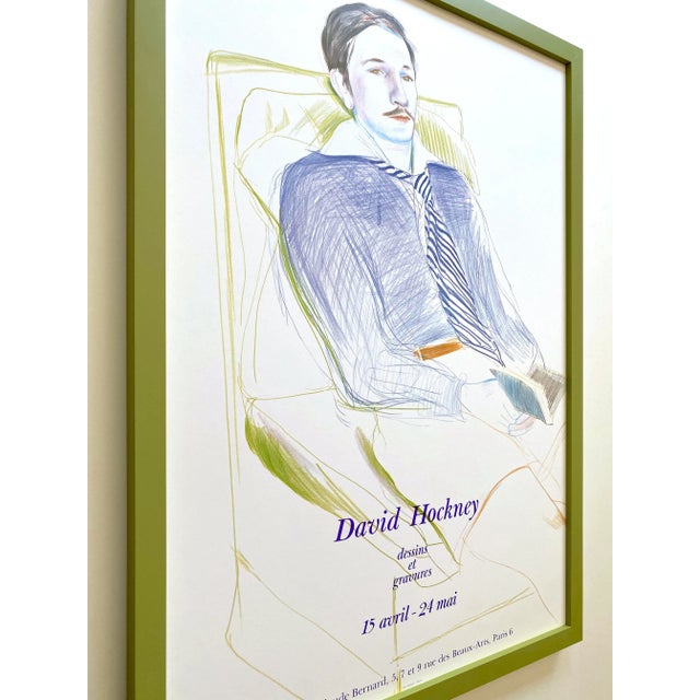 David Hockney Vintage 1975 Lithograph Print Framed Paris Exhibition Poster " Jacques De Bascher De Beaumarchais " 1973 For Sale In Kansas City - Image 6 of 13
