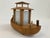 Japanese Vintage Japanese Wooden Boat Lamp With Frosted Glass Panel For Sale - Image 3 of 5