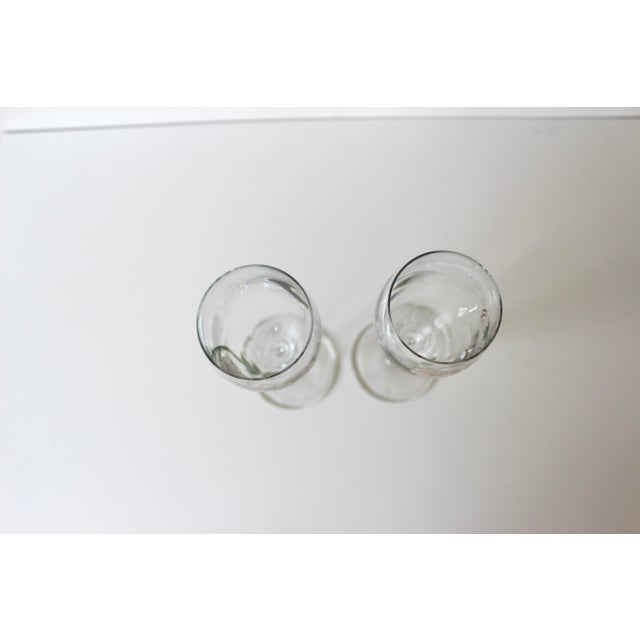 Two Vintage Perrier Jouet Painted Champagne Glasses, Pair of Flutes, French Glassware For Sale - Image 4 of 8