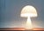 Rare table lamp from the Italian manufacturer Guzzini. The mushroom -shaped lamp screen is made of translucent acrylic...