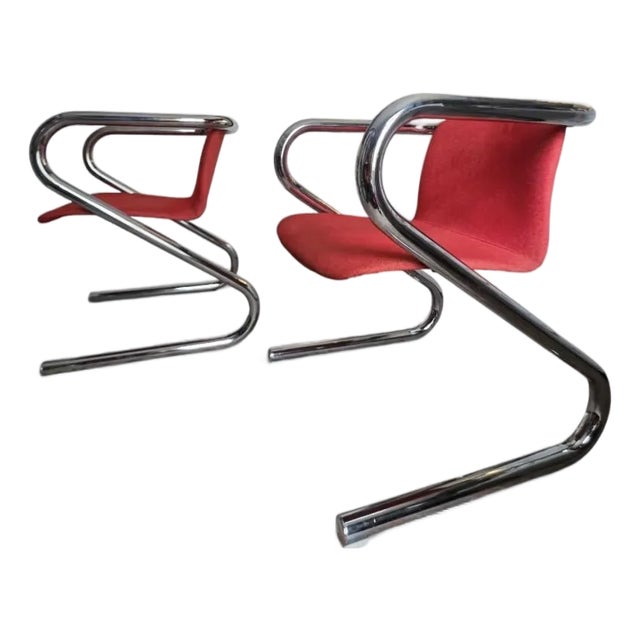 1970s Tubular Italian Style Designed Z Chairs by Kinetics For Sale