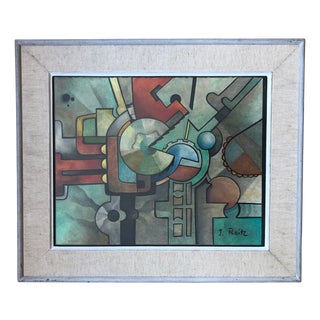 John Reitz, Composition géométrique, Pastel and Watercolor on Cardboard, Framed For Sale