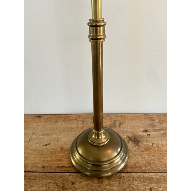 Metal Pottery Barn Chelsea Metal Adjustable Table Lamp in Antique Brass Finish For Sale - Image 7 of 12