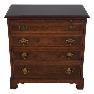 Baker Burl Walnut English Style Bachelors Chest For Sale