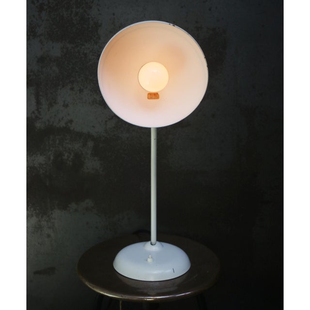 Metal German Bauhaus Classic White Metal 6556 Desk Lamp from Kaiser Idell For Sale - Image 7 of 11