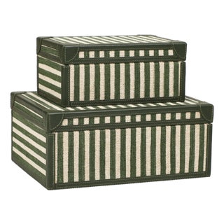 Kora Green Cotton Jute Jewelry Box Set For Sale
