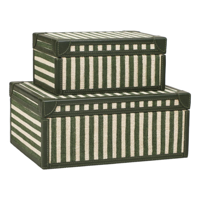 Kora Green Cotton Jute Jewelry Box Set For Sale