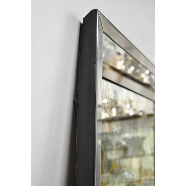 Vintage Chinoiserie Orientalist Verre Eglomise Smoked Glass Figural Wall Mirror For Sale - Image 14 of 16