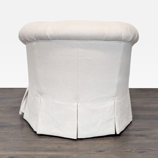 2000 - 2009 Marco San Francisco Swivel Lounge Chair With Tufted Back and Skirted Base For Sale - Image 5 of 9