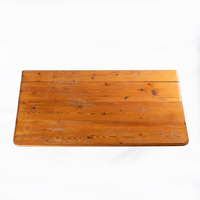 English scrubbed pine one drawer farmhouse kitchen table