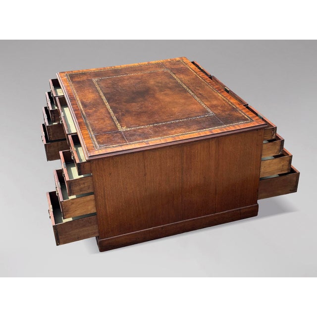 Stunning Quality Late 18th-Century George III Partners Pedestal Desk *Lovely Colour and Patina – England, circa 1790* A...
