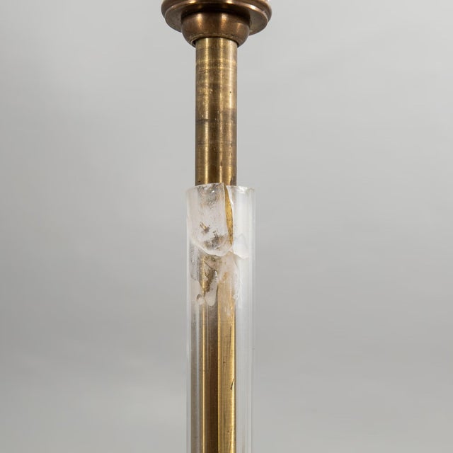 Orrefors Vintage Swedish Pendant Lamp in Glass and Brass by Carl Fagerlund for Orrefors, 1960s For Sale - Image 4 of 5