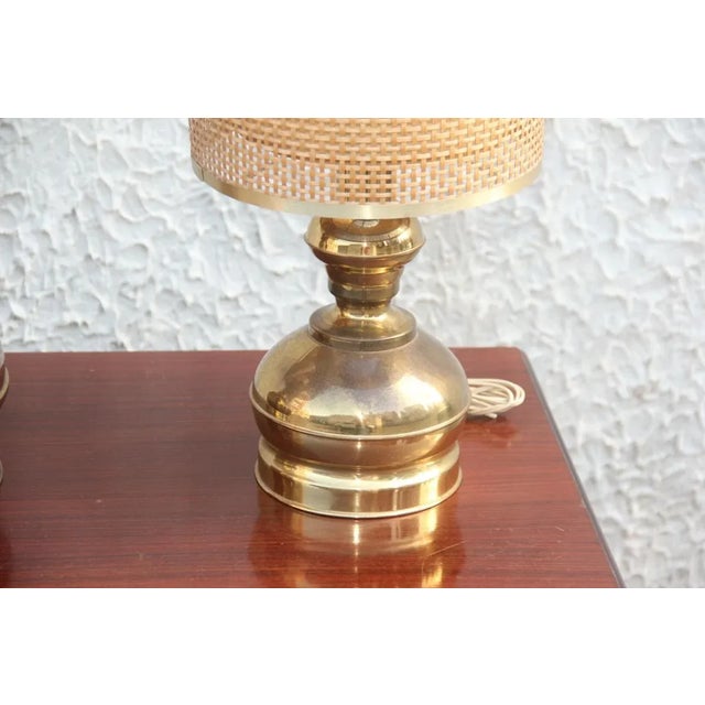 Vintage Brass Table Lamps, 1970s, Set of 3 For Sale - Image 10 of 12