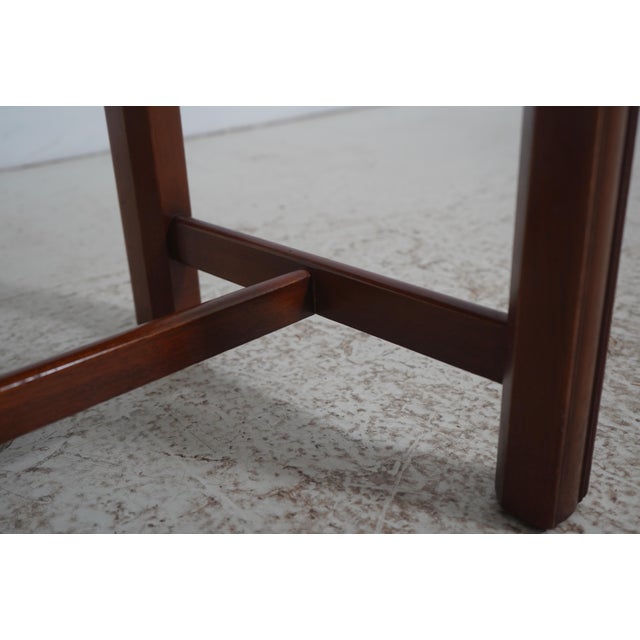 Brown Hickory Chair Chippendale Mahogany Ottoman Stool For Sale - Image 8 of 15